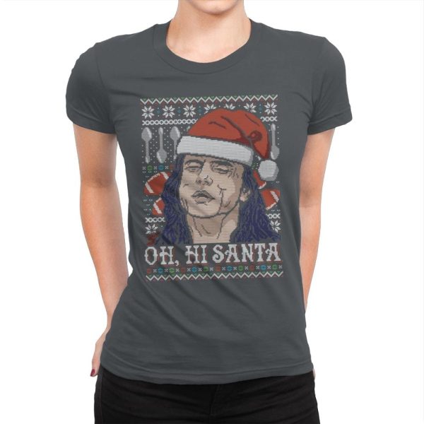 Oh Hi Santa - Ugly Holiday - Womens Premium on Sale - Image 3