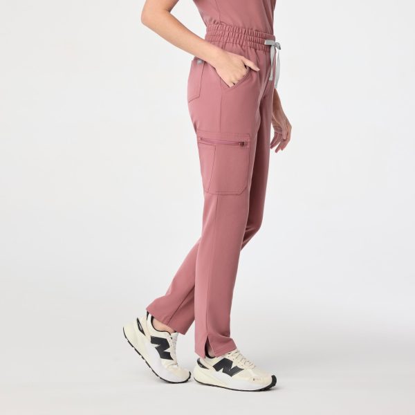 women s Mauve High Waisted Dowa - Petite Scrub Pant Online Sale - Image 3