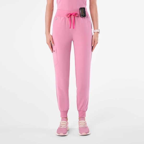 women s Chalk Pink High Waisted Zamora - Petite Jogger Scrub Pant™ on Sale