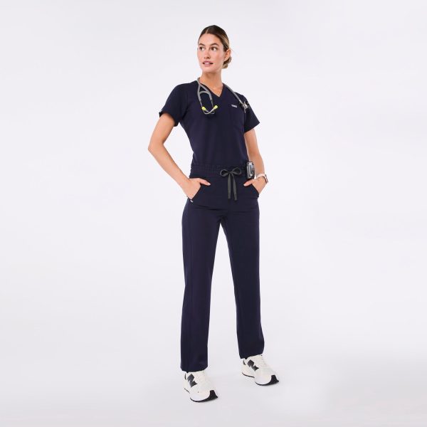women s Navy Davia High Waisted Straight Leg - Tall Scrub Pant Supply - Image 2