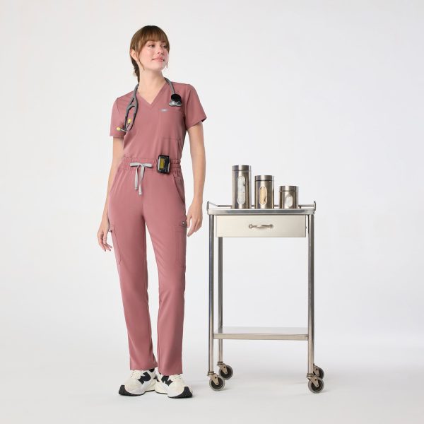 women s Mauve High Waisted Dowa - Petite Scrub Pant Online Sale - Image 2