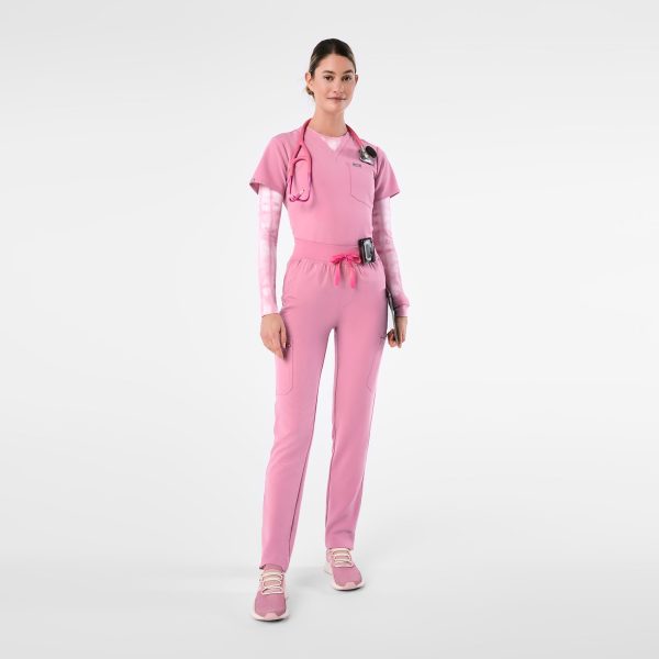 women s Chalk Pink High Waisted Yola - Petite Skinny Scrub Pant™ Online - Image 2