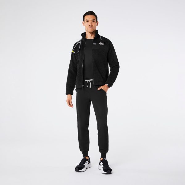 men s Black On Shift High Pile - Fleece Bomber Jacket™ Online - Image 2